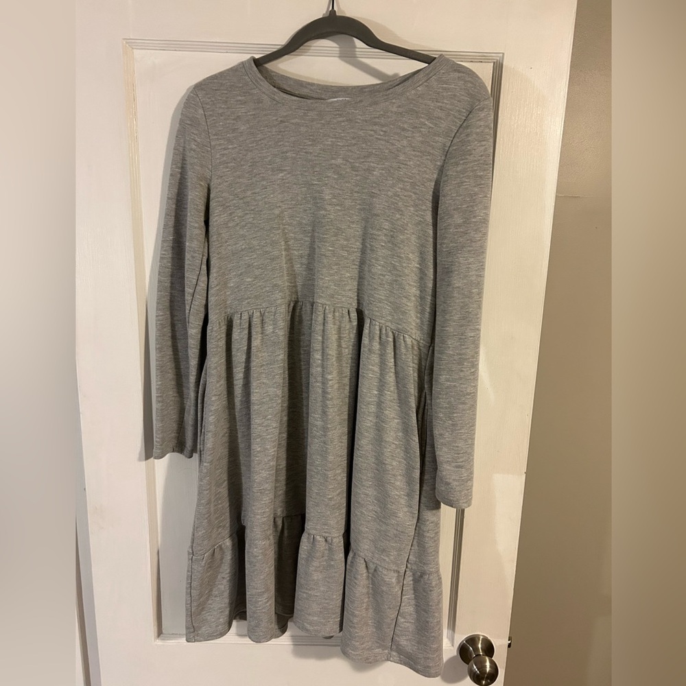 Gray Long Sleeve Womens Dress